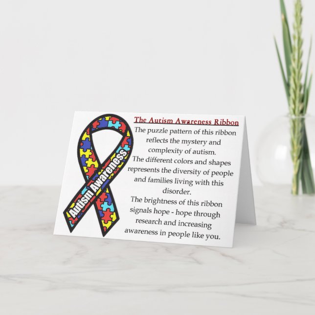Autism Ribbon meaning Card (Front)