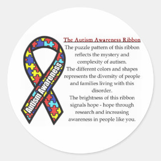 Autism Ribbon meaning Classic Round Sticker