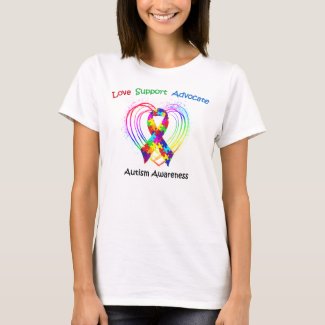 Autism Ribbon on Heart T-Shirt