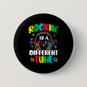 Autism rockin different tune asd awareness boys button