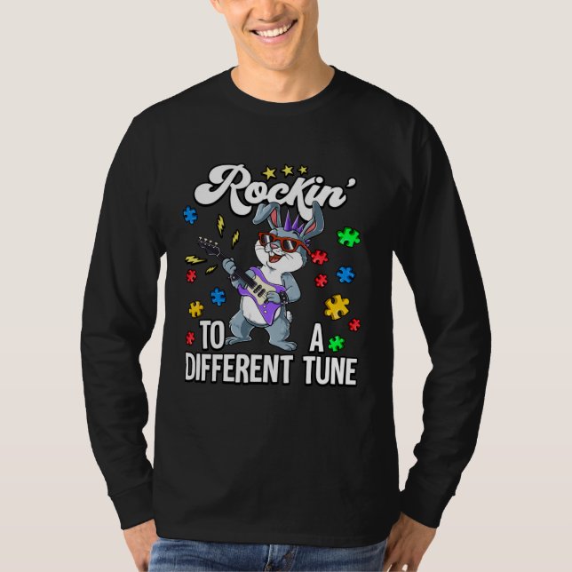 Autism Rockin To A Different Tune T-Shirt (Front)