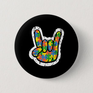 Autism Rocking Hand Disabilities Month Button