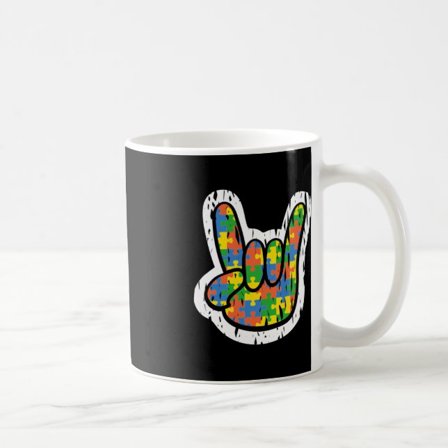 Autism Rocking Hand Disabilities Month  Coffee Mug (Right)