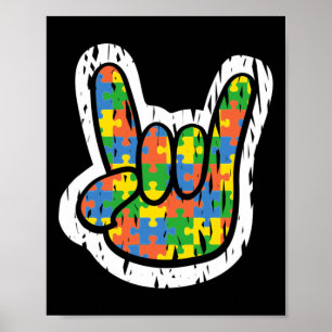 Autism Rocking Hand Disabilities Month Poster