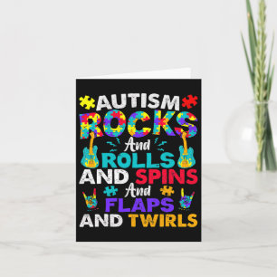 Autism Rocks And Rolls Fun Autism Awareness Month Card