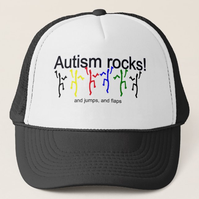 Autism rocks! trucker hat (Front)