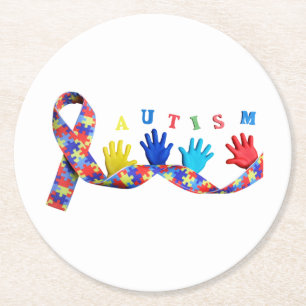 Autism Round Paper Coaster