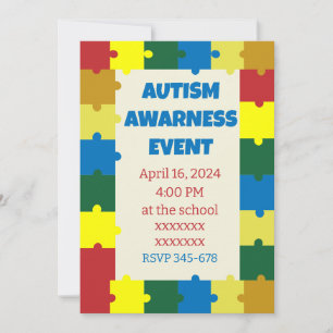 Autism School  Awarness Event Invitation