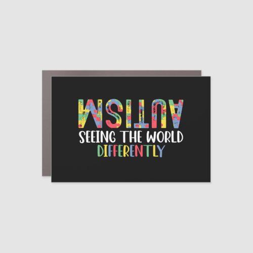 Autism Seeing The World Differently Autism Awarene Car Magnet