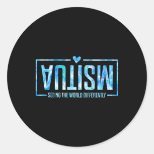 Autism Seeing The World Differently Autism Awarene Classic Round Sticker