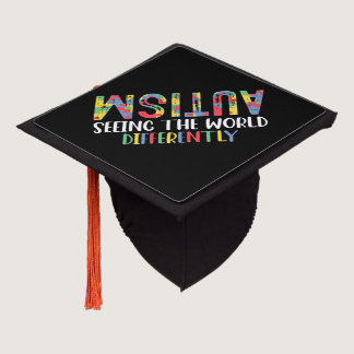 Autism Seeing The World Differently Autism Awarene Graduation Cap Topper