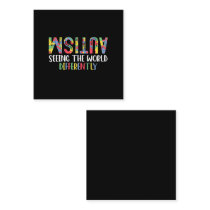 Autism Seeing The World Differently Autism Awarene Square Business Card
