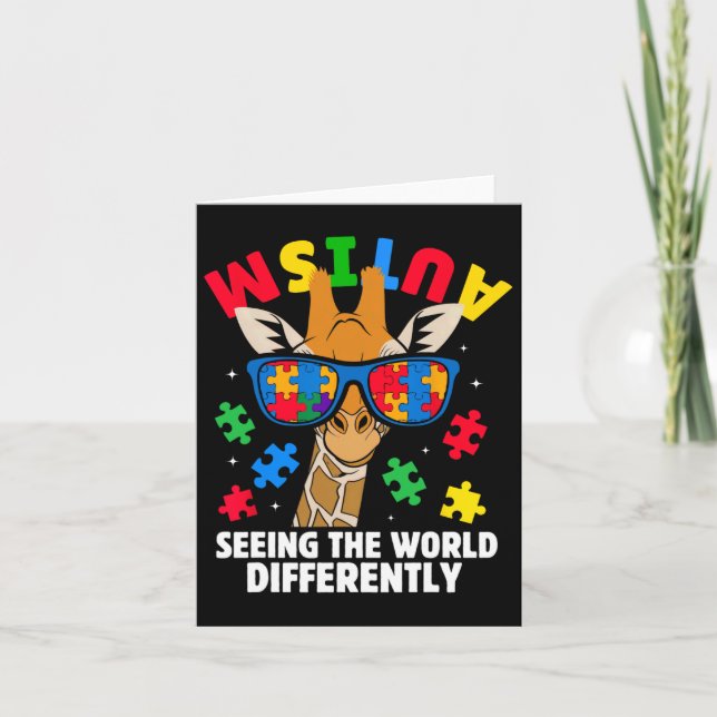 Autism Seeing The World Differently Awareness Gira Card (Front)