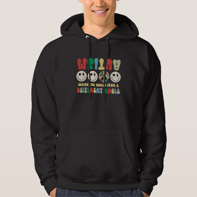 Autism Seeing The World Differently Groovy Smile F Hoodie (Front)