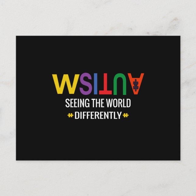 Autism Seeing The World Differently Invitation Postcard (Front)