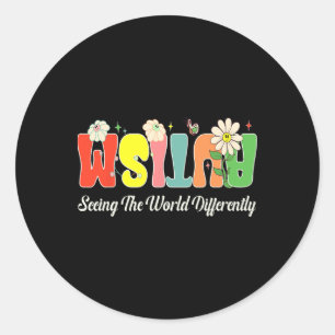 Autism Seeing The World Differently World Autism A Classic Round Sticker
