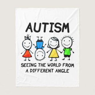 Autism Seeing The World From A Different Angle Aut Fleece Blanket