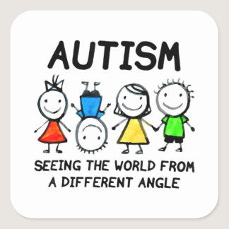 Autism Seeing The World From A Different Angle Aut Square Sticker