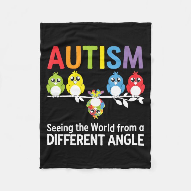 Autism Seeing The World From A Different Angle Cut Fleece Blanket (Front)