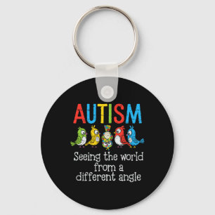 Autism Seeing The World From A Different Angle Cut Keychain