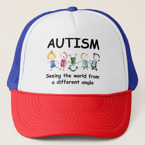 Autismseeing the world from a different angle trucker hat