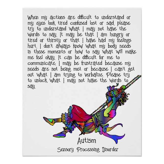 Autism: Sensory Processing Disorder Poster (girl) (Front)