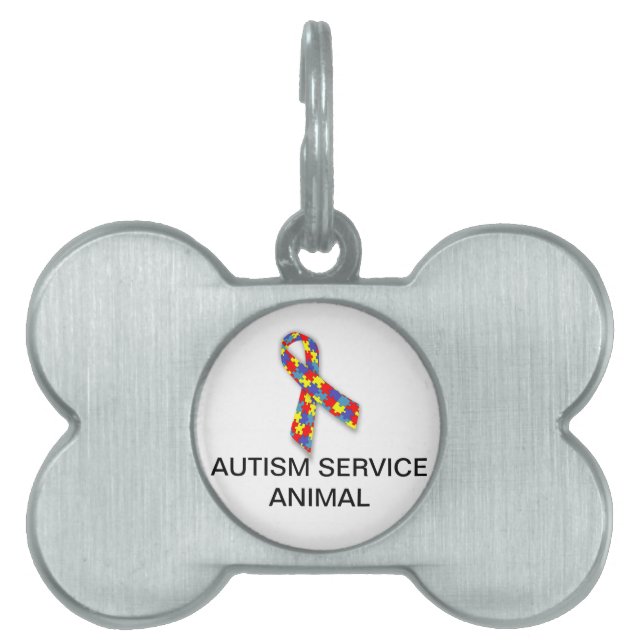 Autism Service Animal Dog Tag with Autism Logo (Front)