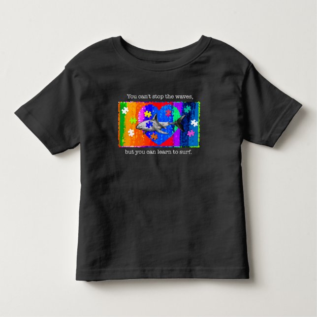 Autism Shark 2T BLACK Toddler T-shirt (Front)