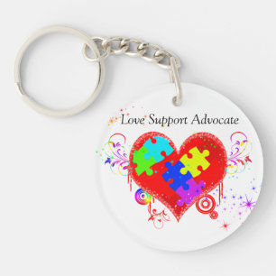 Autism Shining Heart Keychain