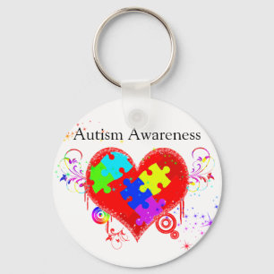 Autism Shining Heart Keychain