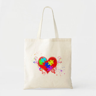 Autism Shining Heart Tote Bag