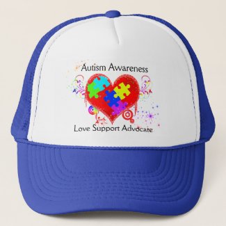 Autism Shining Heart Trucker Hat