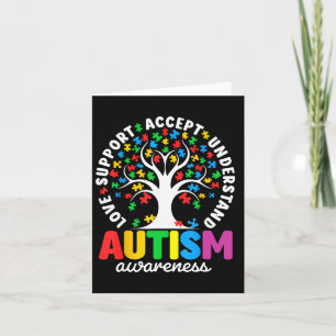 Autism Shirt Love Accept Support Autistic Autism A Card