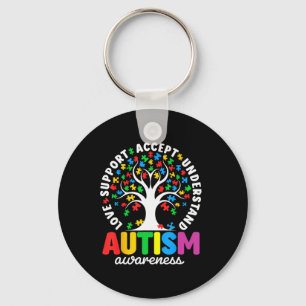 Autism Shirt Love Accept Support Autistic Autism A Keychain