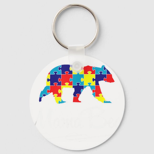 Autism Shirt Mama Bea Keychain (Front)