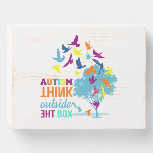 Autism Shirts _ Autism Awareness Ribbon T_shirts Wooden Box Sign