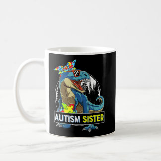 Autism Sister Dinosaur Leopard Headband Autism Awa Coffee Mug