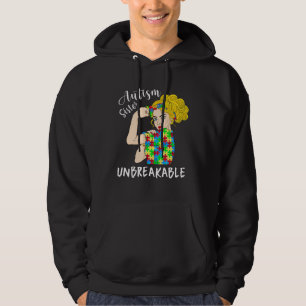 Autism Sister Unbreakable Woman Strong Accept Unde Hoodie
