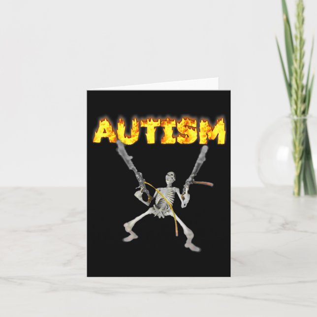 Autism Skeleton Funny Oddly Specific Dank Meme 2  Card (Front)