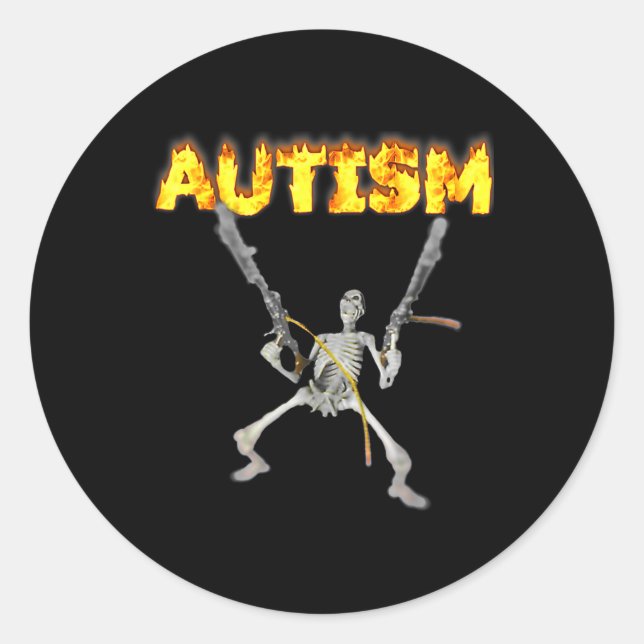 Autism Skeleton Funny Oddly Specific Dank Meme 2  Classic Round Sticker (Front)