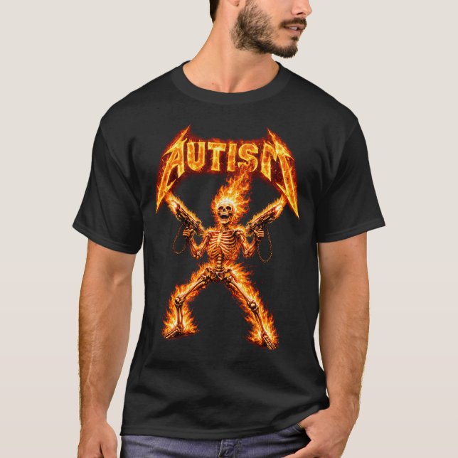 Autism Skeleton Funny Oddly Specific Dank Meme T-Shirt (Front)