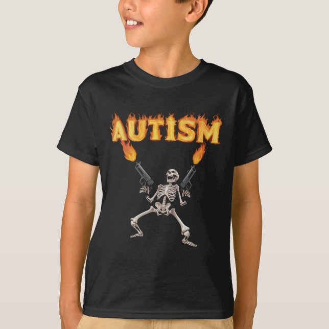 Autism Skeleton Funny Oddly Specific Dank Meme  T-Shirt (Front)