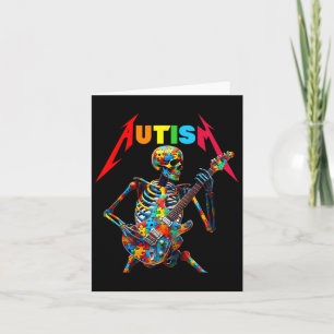 Autism Skeleton Guitar Player Rock Music Autism Aw Card