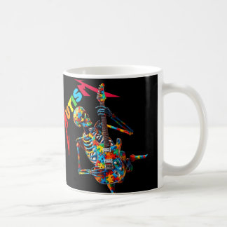 Autism Skeleton Guitar Player Rock Music Autism Aw Coffee Mug