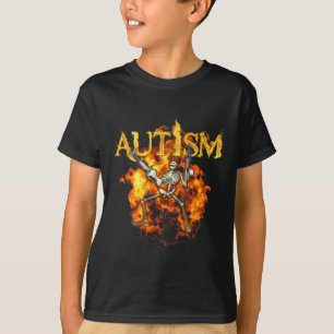 Autism Skeleton Guns Funny Fire Bones Spooky T-Shirt