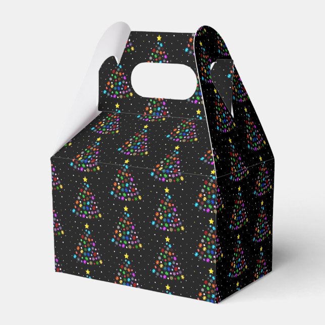 Autism Snowflake Christmas Tree Favor Boxes (Front Side)