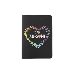 Autism Son Child Daughter I Am Au-some Puzzle Passport Holder