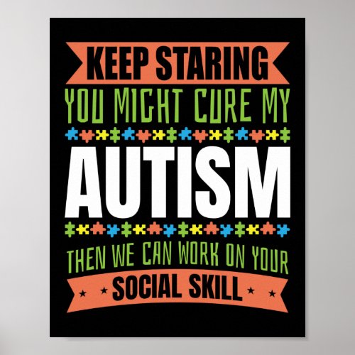 Autism Son Child Daughter Keep Staring Cure My Poster