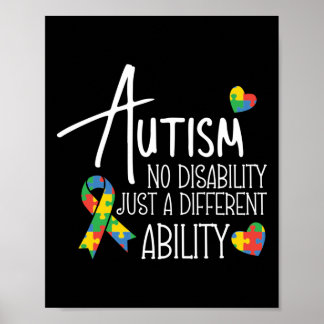 Autism Son Child Daughter No Disability Different Poster