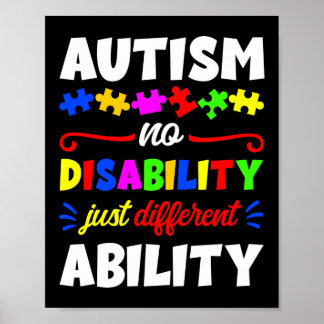 Autism Son Child Daughter No Disability Different Poster